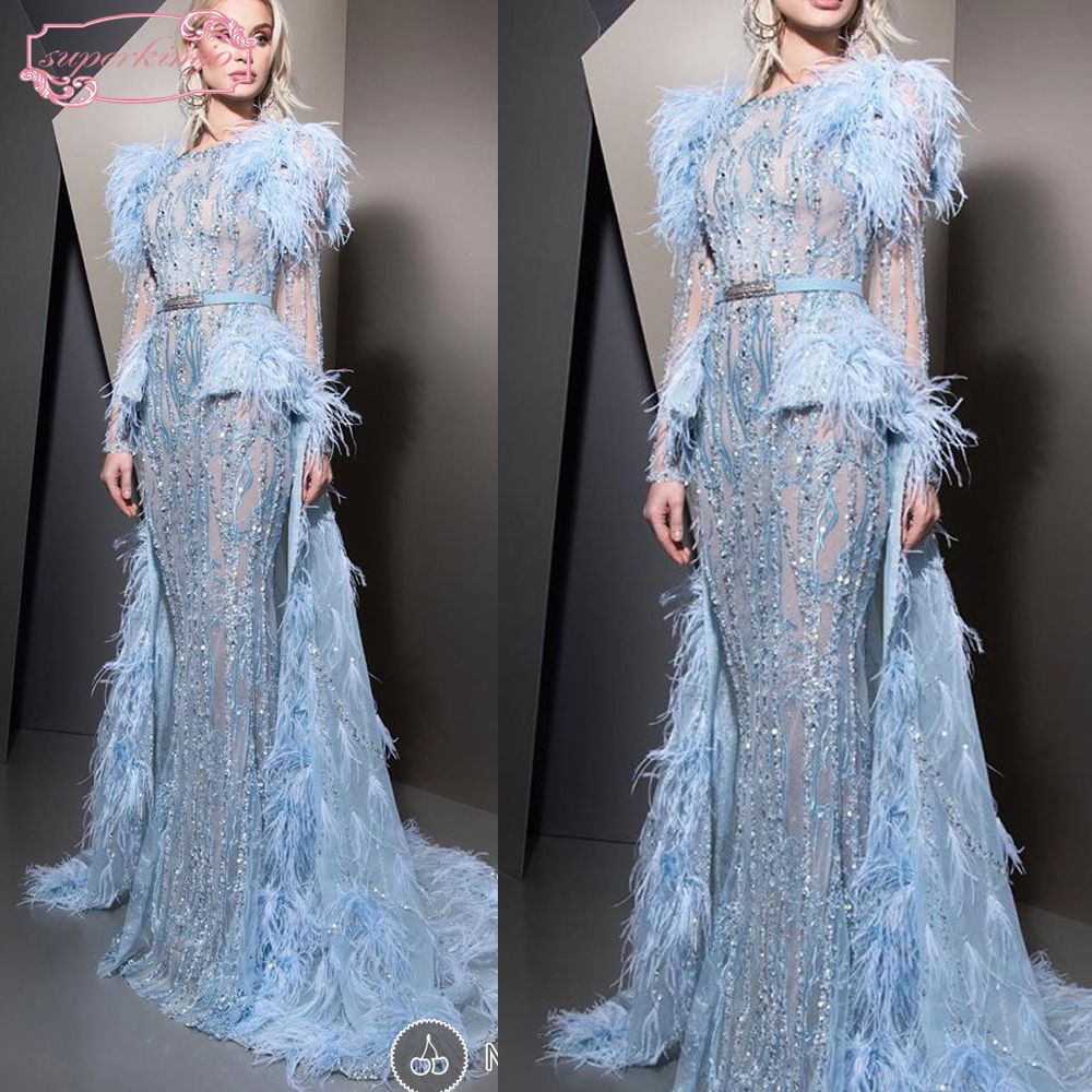 Großhandel Ziad Nakad Blue Prom Kleider Mit Zug Feder Sicke Pailletten Crystal Mermaid Lange Abendkleider Kleider Arabisch Von Kimjobridal, 8,8 € Großhandel Ziad Nakad Blue Prom Kleider Mit Zug Feder Sicke Pailletten Crystal Mermaid Lange Abendkleider Kleider Arabisch Von Kimjobridal, 8,8 €