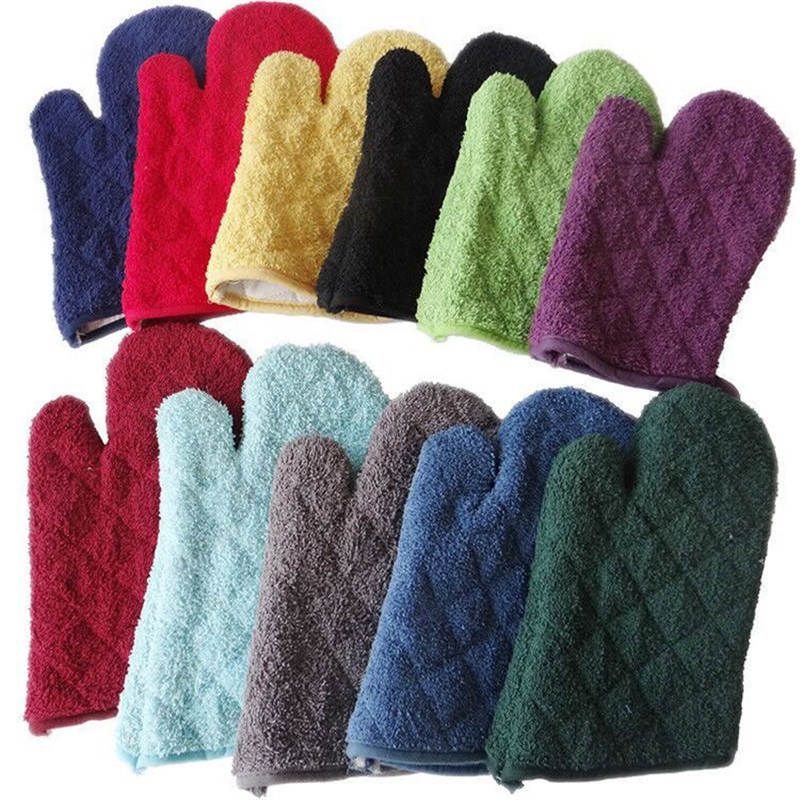 2021 Super Long Thick Towel Gloves Heat Resistant Oven Mitts Kitchen