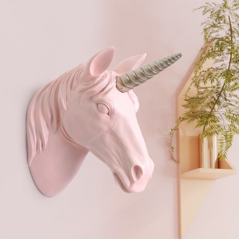 Ins Toys Unicorn Head Wall Hanging Decoration Cute 3d Stickers Ins Toys Unicorn Head Wall Hanging Decoration Cute 3d Stickers Kids Bedroom Decor Artwork Toy Stuffed Animal Heads Nursery Decal Novelties And