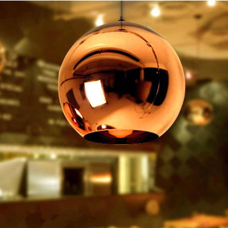 Copper Ball Shade Pendant Lighting Modern Glass Globe Lights Copper Ball Shade Pendant Lighting Modern Glass Globe Lights Round Ceiling Hanging Lamp Luminaire Kitchen Light Fixture Outdoor Led