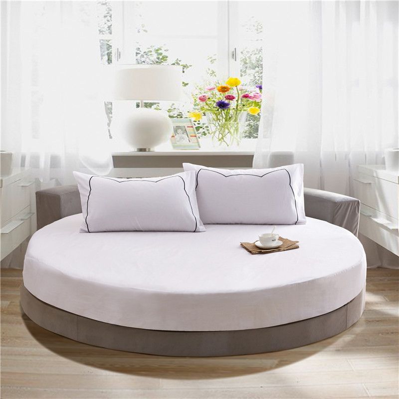 Round Bed Fitted Sheet Set 100 Cotton Soft Cover With Round Bed Fitted Sheet Set 100 Cotton Soft Cover With Pillowcase Protection Mattress Bedding 200cm 220cm Candlewick Bedspread California King