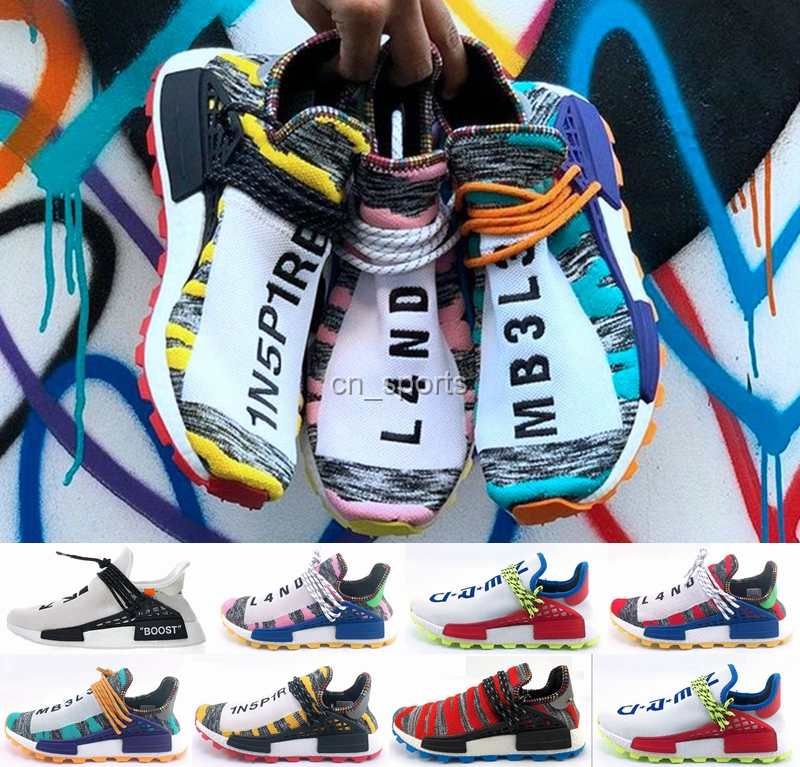 2018 Human Race Creme X NERD Solar PacK Running Shoes Pharrell Williams Afro Hu Trail Equality 