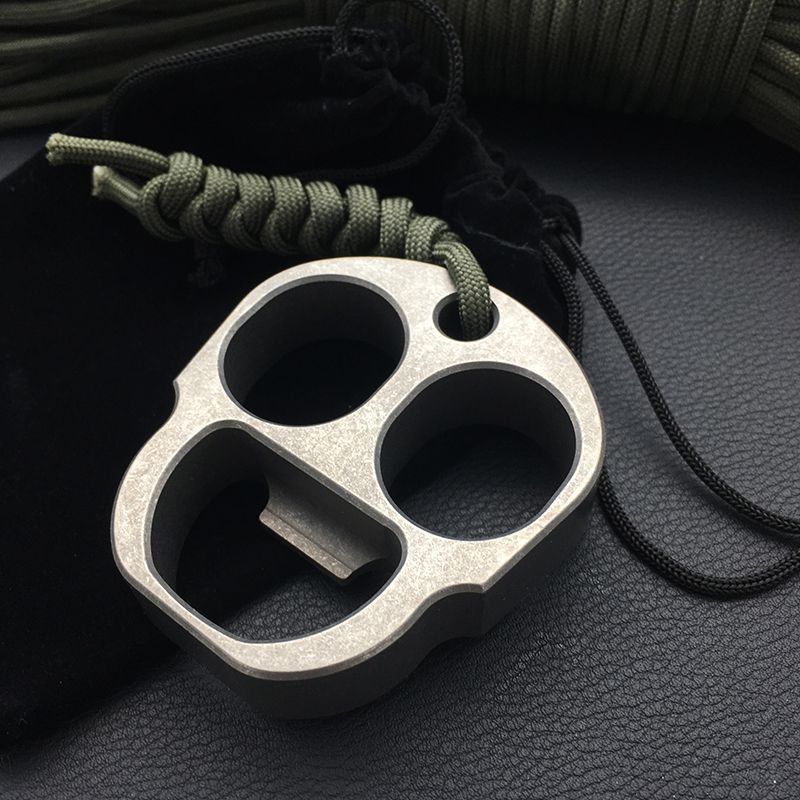 Titanium TC4 EDC Skull Two 2 Shaped Finger Knuckle With Bottle Opener