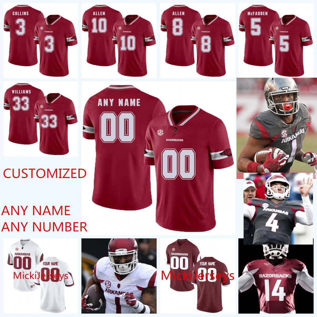 personalized arkansas razorback football jersey personalized arkansas razorback football jersey