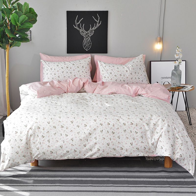 White Flowers Duvet Cover Set Twin Queen King Size Bedding Sets Pink White Flowers Duvet Cover Set Twin Queen King Size Bedding Sets Pink 100 Cotton Bed Sheet Pillow Case Fl Quilt Covers