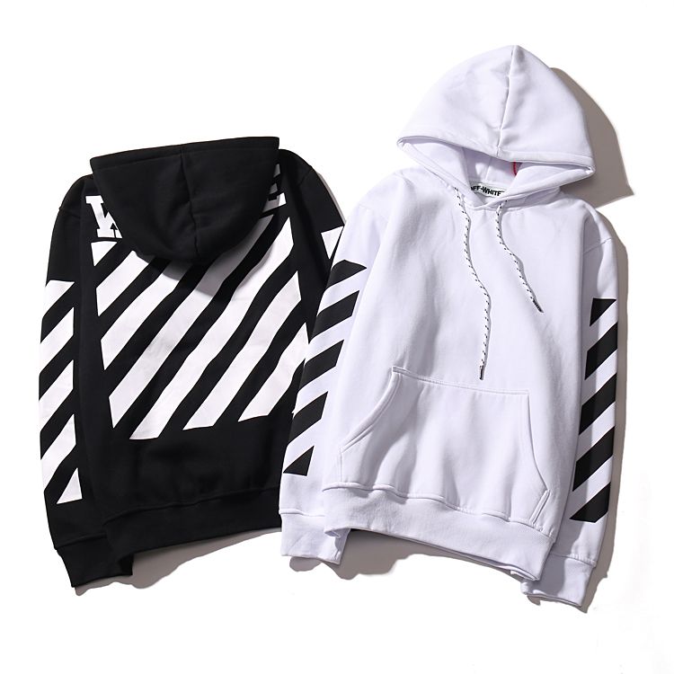 2018 Designer Luxury Mens Hoodies White Black Off Striped Streetwear