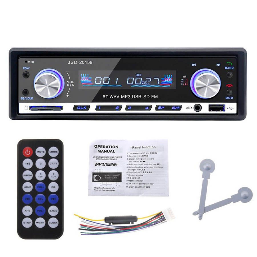 Autoradio 1 Din 12V Car Audio BLUETOOTH Stereo In Dash FM Receiver Aux