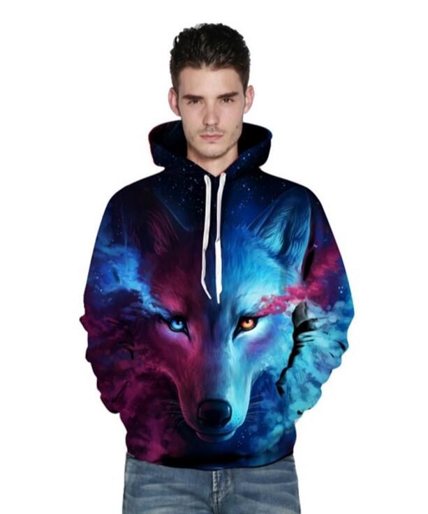 Compra 3D Color Estrella Cabeza De Lobo De Impresión Suéter Con Capucha  Amantes Ropa Suéter De Moda 2018 Venta Caliente Suéter De Primavera Mujer  Hombres Suéter Más Tamaño Barato | Entrega Rápida