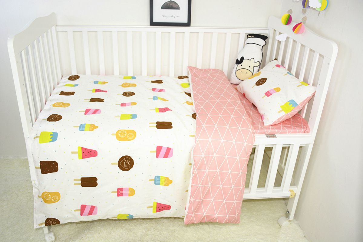 Baby Crib Bedding Set Cotton Duvet Cover Linens Flat Sheet Baby Crib Bedding Set Cotton Duvet Cover Linens Flat Sheet Pillowcase Kit Sabanas Cuna Ins Children S Bed Linen Sets No Filler Canada 2019 From Chanone