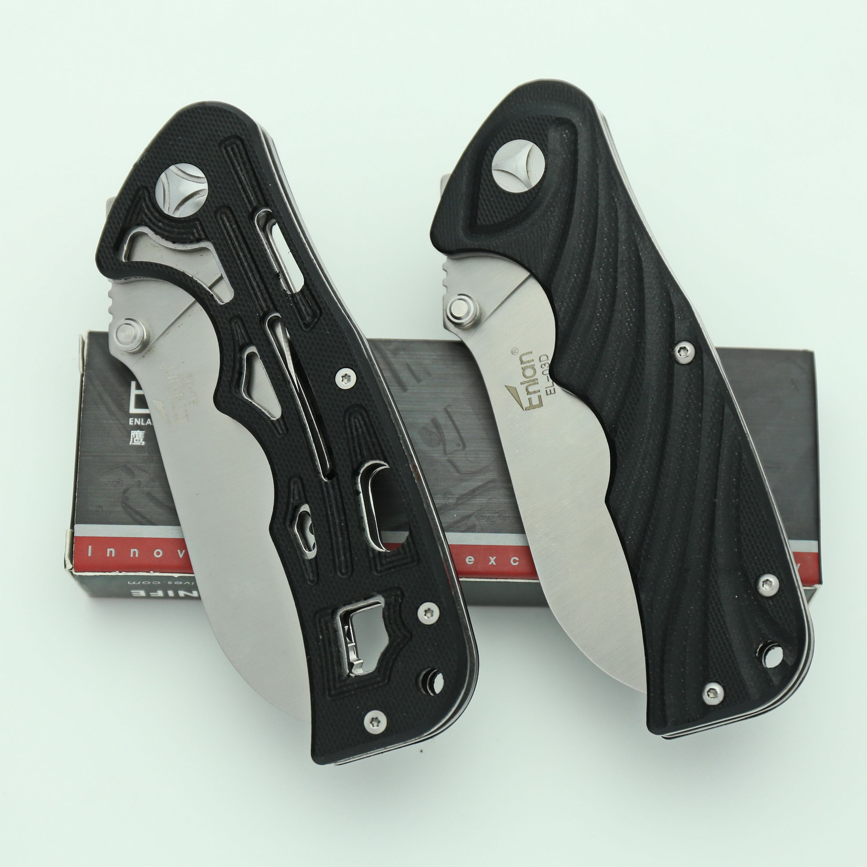 EL03 Sawtooth Folding Knife 8Cr13Mov Blade G10 Handle Outdoor Sports