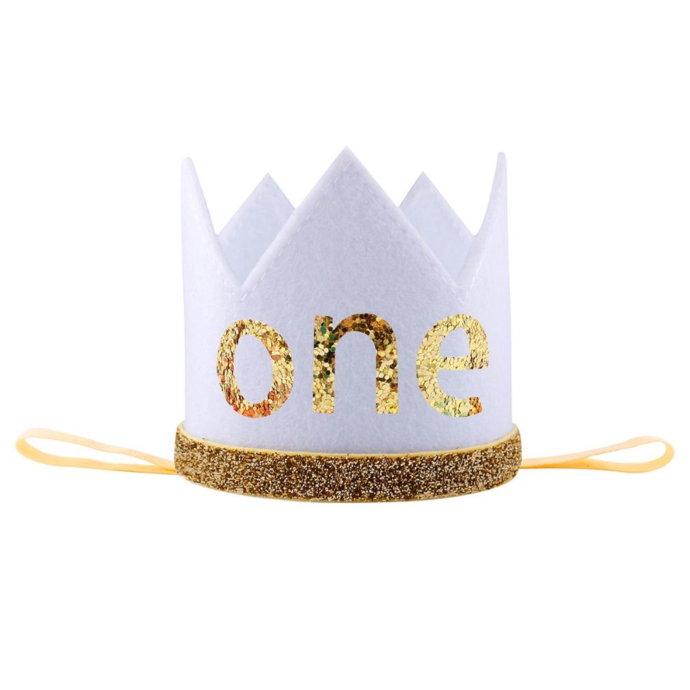 Boy Blue Silver First Birthday Hat Girl Gold Pink Priness Crown