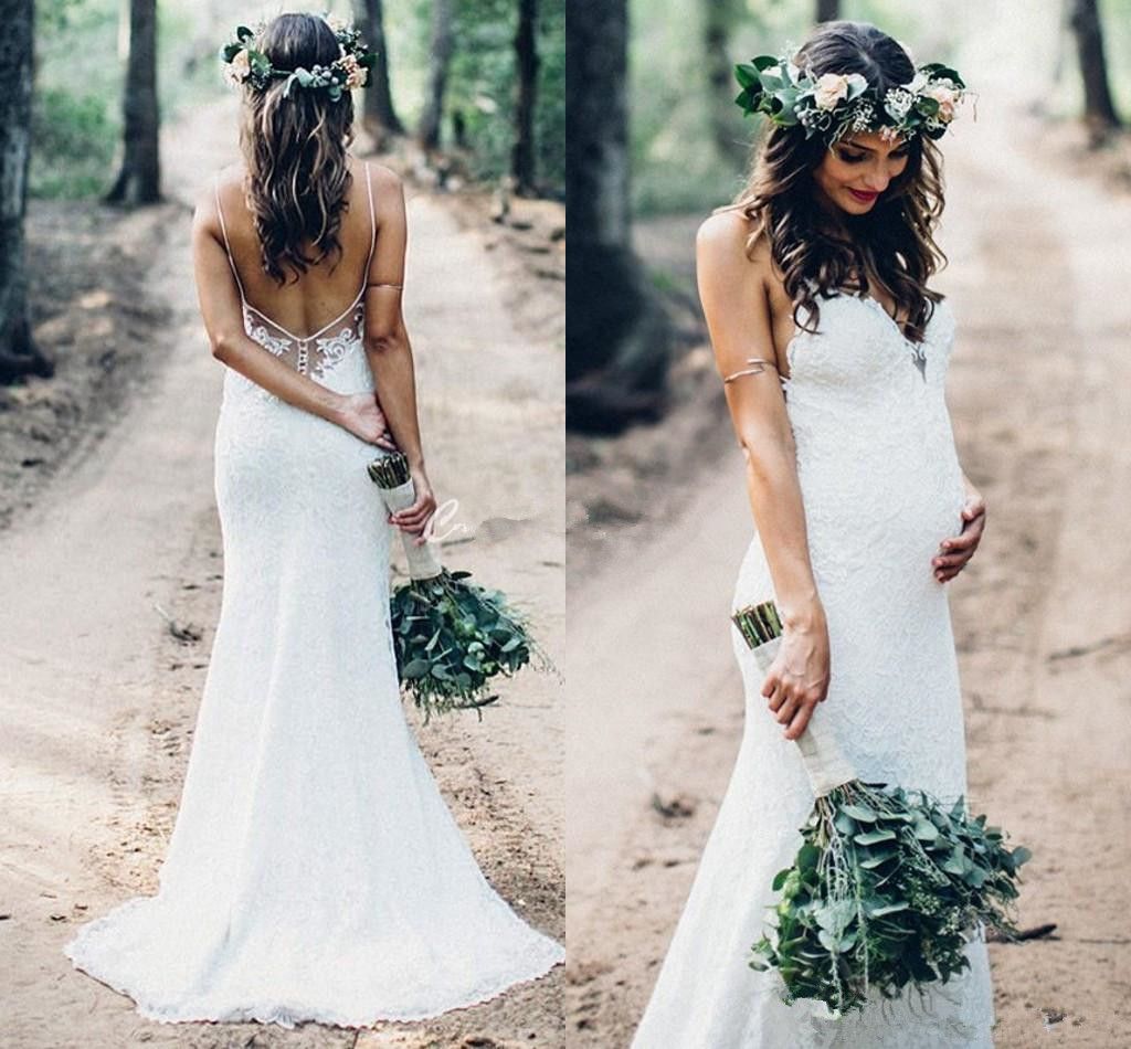 Charming Full Lace Pregnant Wedding 