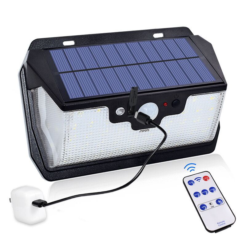 Avec Cours Par Pour En Lampe Usb De Une Jardin Nouveau Leds Chargement Solaire Sécurité Allumant 55 Mur Éclairage Un À 800lm TlKJ3u1cF