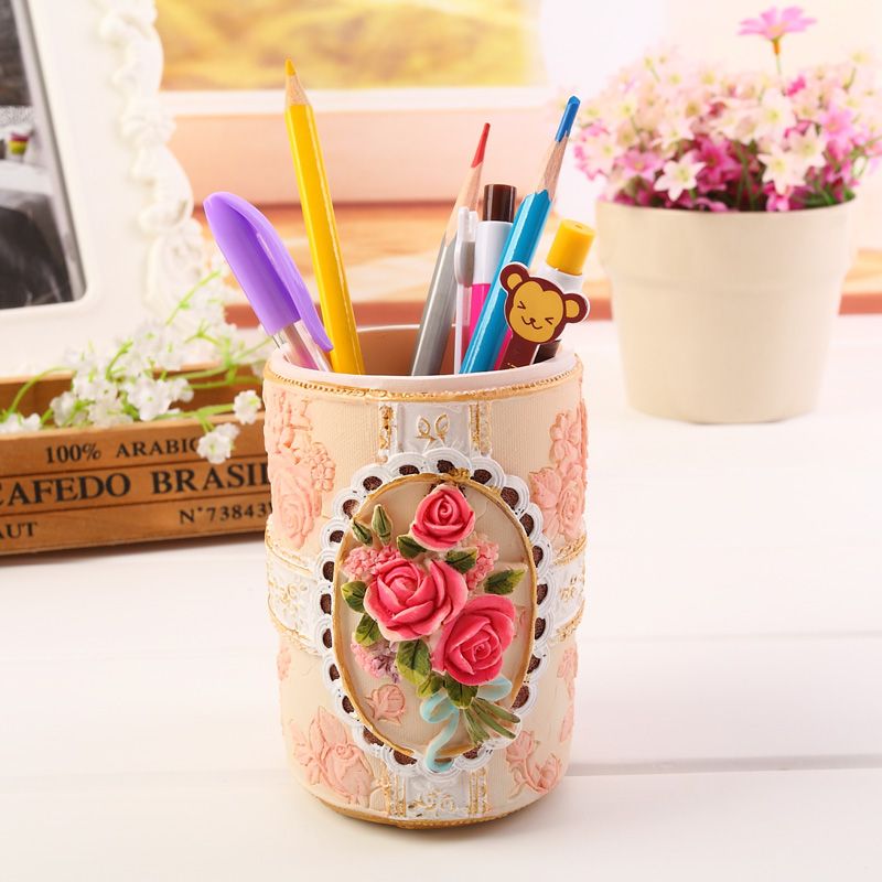 Cool Korean Style Retro Resin Rose Flower Pencil Holder School Cool Korean Style Retro Resin Rose Flower Pencil Holder School Office Supplies Students Pen Holders Desktop Storage Box Gift Cc Transpa Case