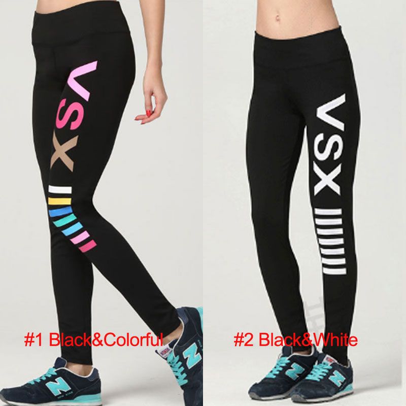 VSX Letter Gym Pants Sport Yoga Tight 