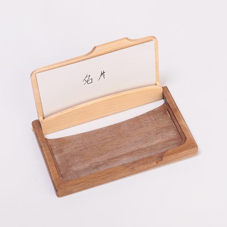 Wooden Card Storage Box High Grade Credit Cards Holder Home Office Supplies Business Affairs Gift Small Portable 14js Cc