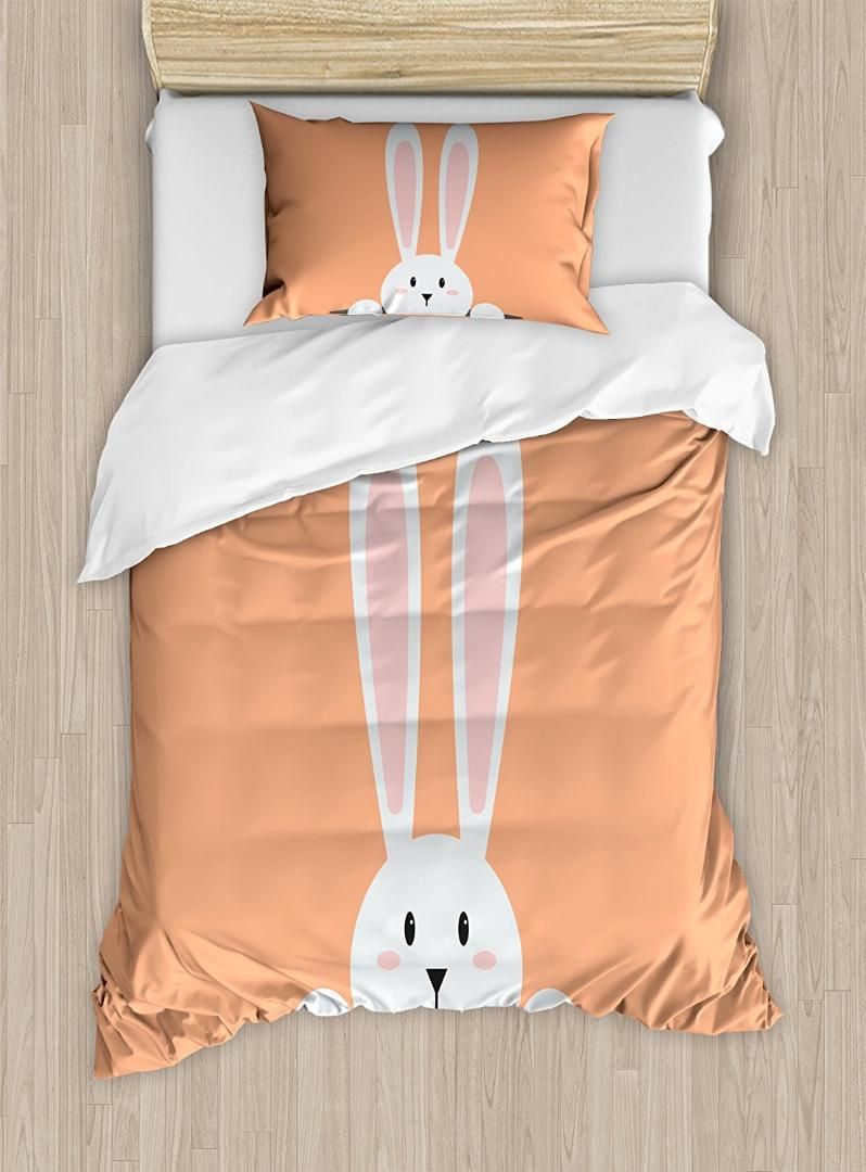 Rabbit Duvet Cover Set White Easter Bunny Looking Out Of A Hole In Rabbit Duvet Cover Set White Easter Bunny Looking Out Of A Hole In The Ground Cartoon Ilration Bedding Plaid Queen From Caley