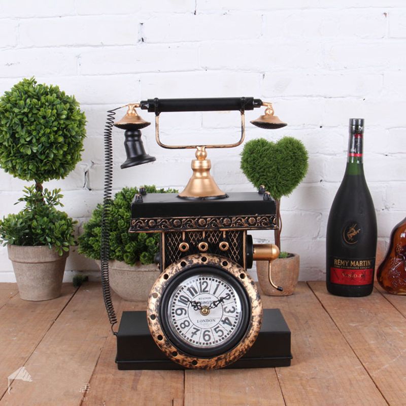 2018 Antique Clocks Mechanism Cool Desk Table Large Novelty 2018 Antique Clocks Mechanism Cool Desk Table Large Novelty Unique Pendulum European Iron Home Decor Telephone From Cansou 80 45 Dhgate Com