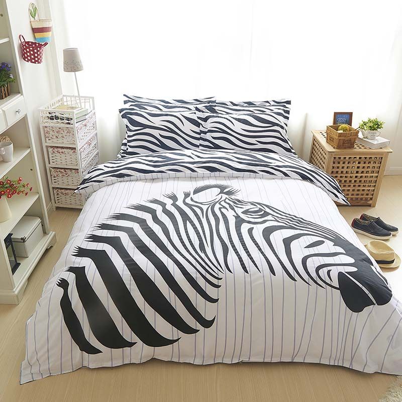100 Cotton Zebra Bedding Sets Black And Hundred Queen Twin Duvet 100 Cotton Zebra Bedding Sets Black And Hundred Queen Twin Duvet Cover Set Bedlinen Bedclothes Beautiful Luxury Comforter