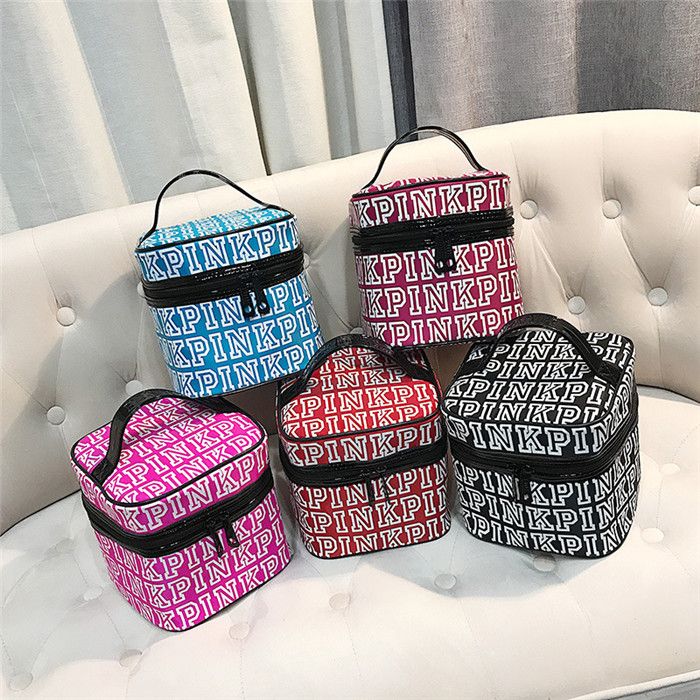 2019 pink makeup bag love pink cosmetic bags double zipper handbag 2019 pink makeup bag love pink cosmetic bags double zipper handbag