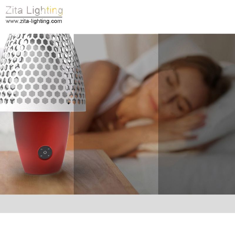 Zita Lighting Wireless Portable Player Bluetooth Smart Touching Led Table Lamp Audio Speaker Aux Control Tf Card Diy Dimmable Home