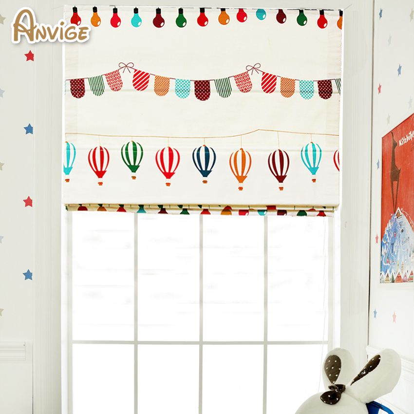 Cartoon Children Blackout Roman Blinds Curtain Window Customized