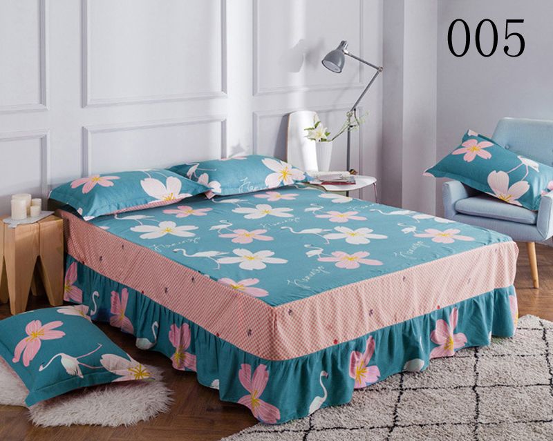 Flamingos Cotton Bed Skirt Mattress Cover Petticoat Twin Full Queen Flamingos Cotton Bed Skirt Mattress Cover Petticoat Twin Full Queen King Skirts Bedspread Bedskirt Bedding 200x220cm Alternative Crib Dust