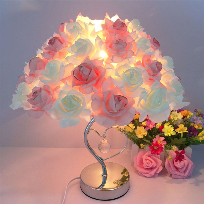2019 European Crystal Table Lamp Rose Flower Night Light Bedside 2019 European Crystal Table Lamp Rose Flower Night Light Bedside Home Wedding Party Decor Decoration Lights Indoor Lighting From Alluring