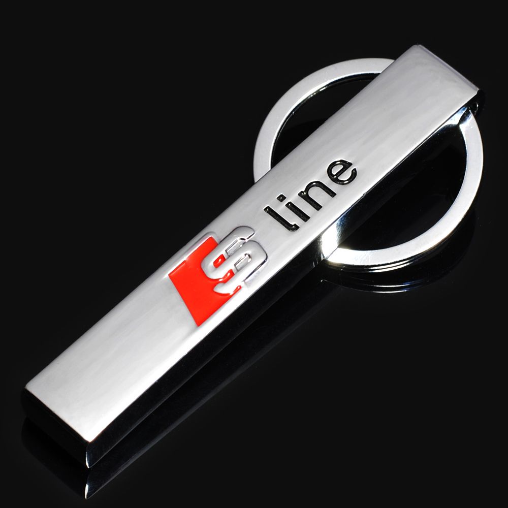Metal S Line Car Key Chain Ring Fob Car Keychain For Audi Sline RS Logo