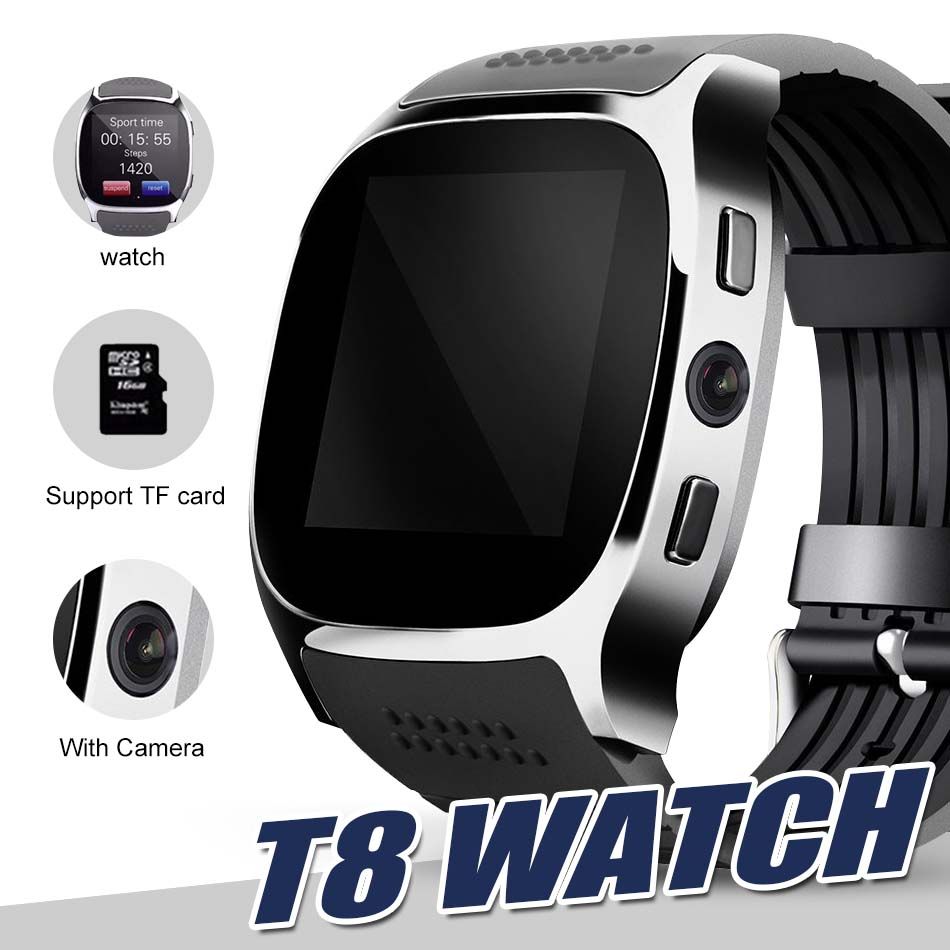 T8 Bluetooth Relojes Inteligentes Reloj Inteligente Con Soporte De Pulsera  Tarjeta SIM TF Con Cámara Sincronización De La Llamada Podómetro Para  IPhone Teléfonos Celulares Android Por Hillon, 6,22 € | Es.Dhgate.Com