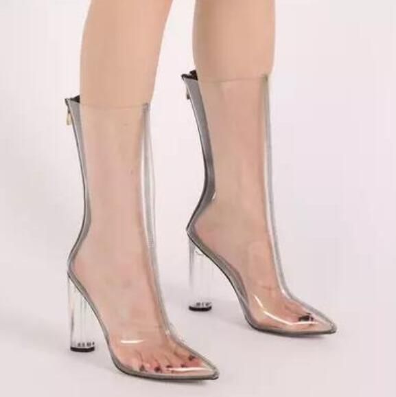 transparent pvc boots