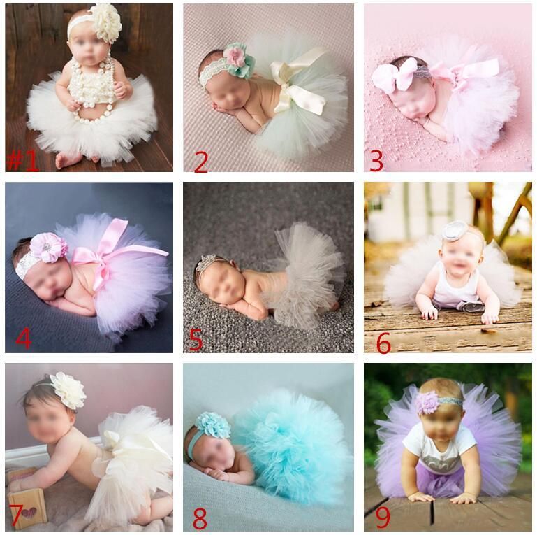 Neugeborenes Baby Mädchen Kleidung Fotografie Requisiten Tutu Rock Blumen C #P5 