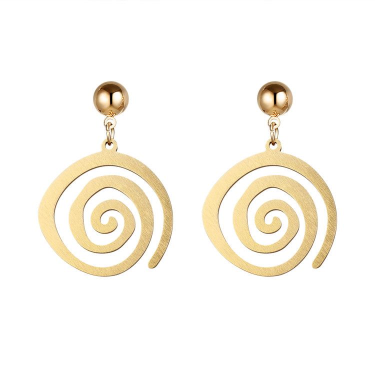 Dangle Chandelier Stainless Steel Swirl Face Dangle Chandelier Stainless Steel Swirl Face Earrings For Women Fashion Punk Hip Hop Drop Earring Female Statement Jewelry Party Gift