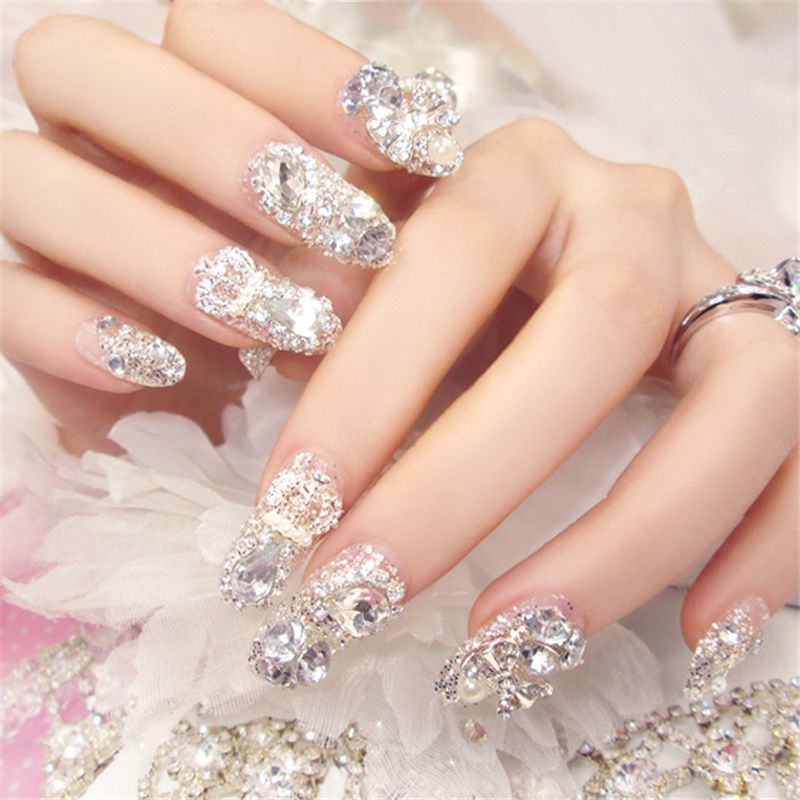 Acheter Faux Ongles Conseils Finition Design Manucure Strass Nail Art Décoration Gel Vernis Artificiel Extension Mariage Nail Patch Tool De $15.39 Du
