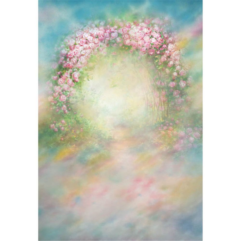 2019 Pastel Blue And Pink Watercolor Backdrop Painted Flowers Newborn