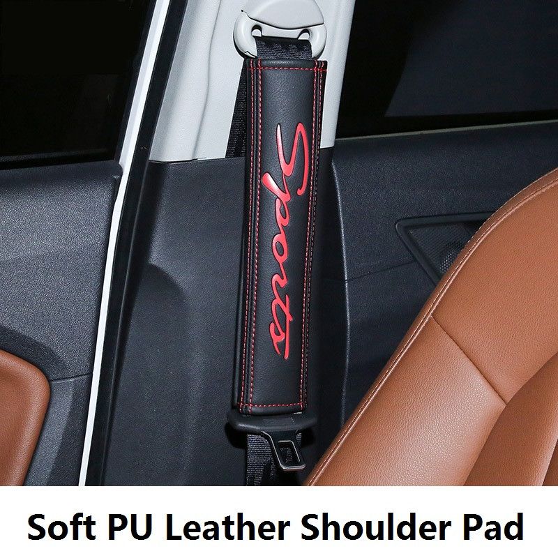 2019 Lengthen PU Leather Soft Car Seat Belt Shoulder Pad Safety Belt Cushion Cover Pad Universal