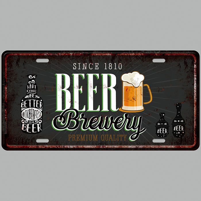 2022 Beer Brewery Car Plates Number USA License Plate Garage Plaque