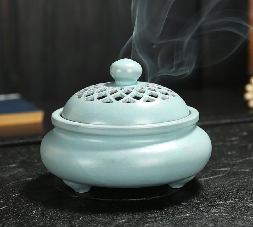 2021 Ceramic Incense Burner, Antique Ceramic Cover Plate Incense Burner