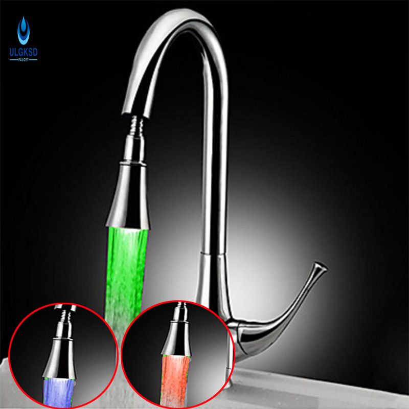 2018 Ulgksd Led Kitchen Faucet Chrome Copper Pull Out Down 2018 Ulgksd Led Kitchen Faucet Chrome Copper Pull Out Down Sprayerdeck Mount Brass Tap Sink With Mixer Water Taps From Adeir