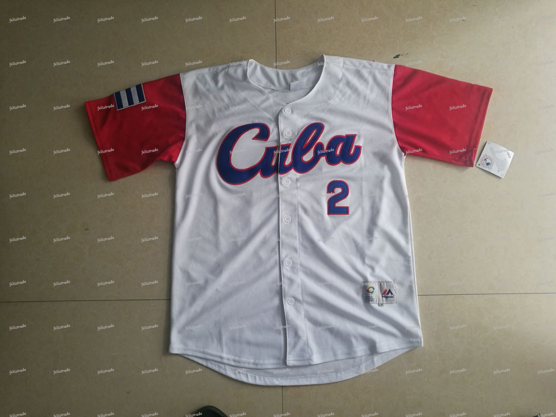 2019 CUBA 2017 World Baseball Classic WBC Jersey White Grey Double