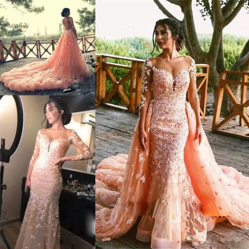 peach wedding dress