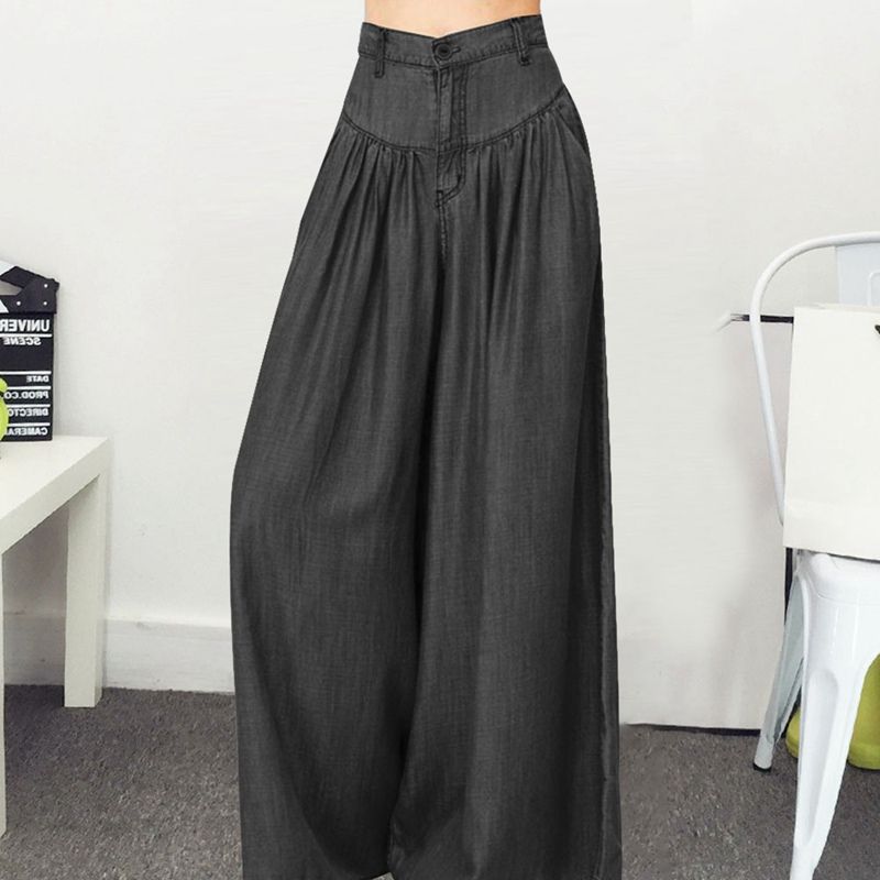 Compre 2018 Verano Tallas Grandes Pantalón Ancho Pantalones Vaqueros  Pantalones De Mezclilla Sueltos Femeninos De Gran Tamaño Pantalones Palazzo  Informales Mujer A 20,9 € Del Watchestore | Es.Dhgate.Com