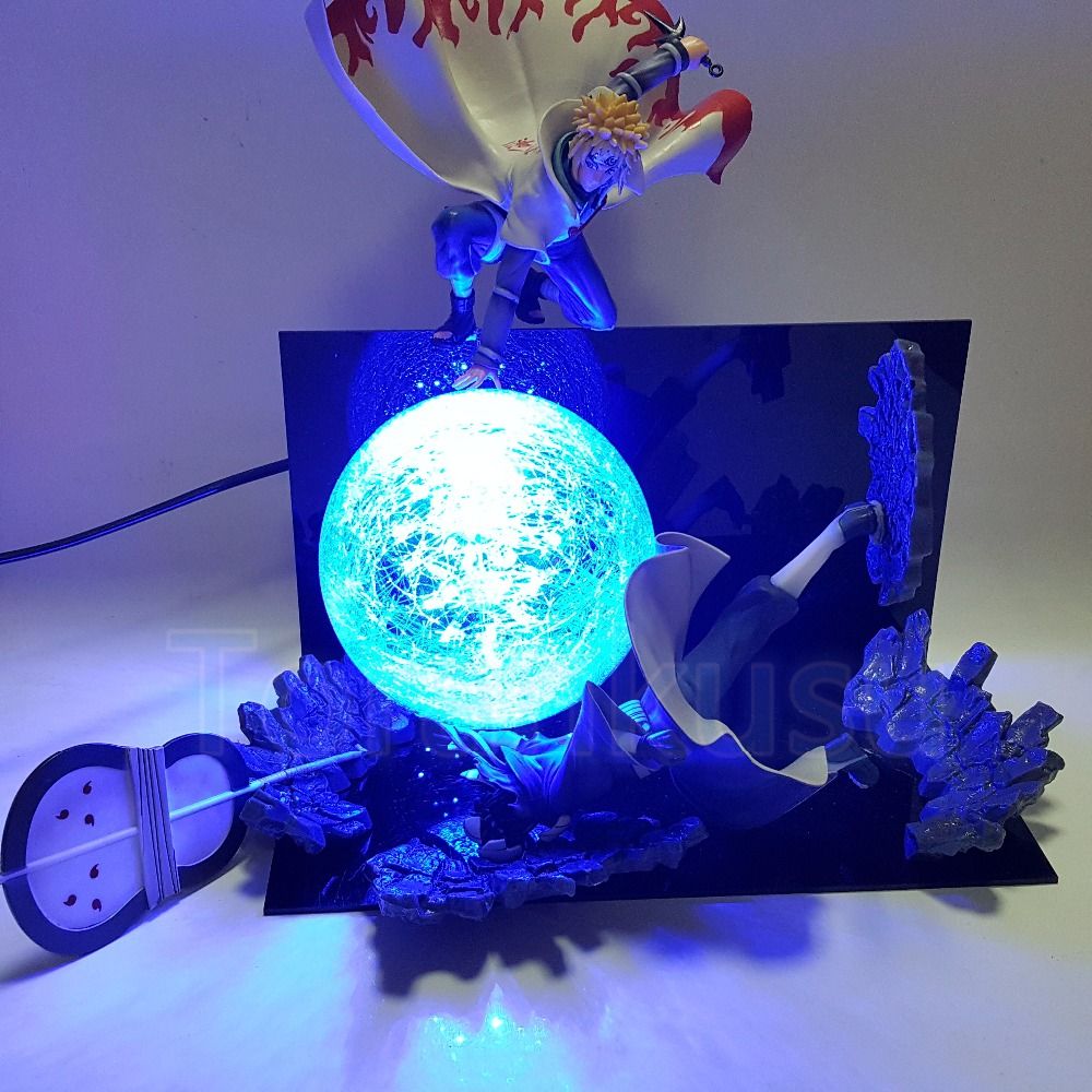 2019 Naruto Action Figure Namikaze Minato VS Obito Rasengan DIY Led