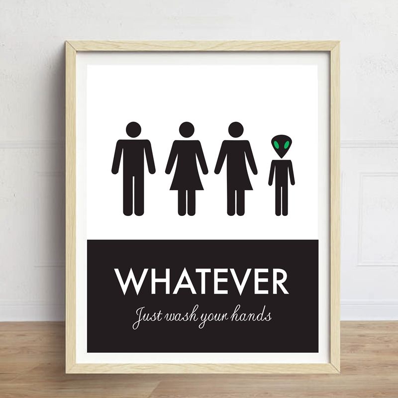 Funny Uni Toilet Sign Print Wall Art Poster Wash Your Funny Uni Toilet Sign Print Wall Art Poster Wash Your