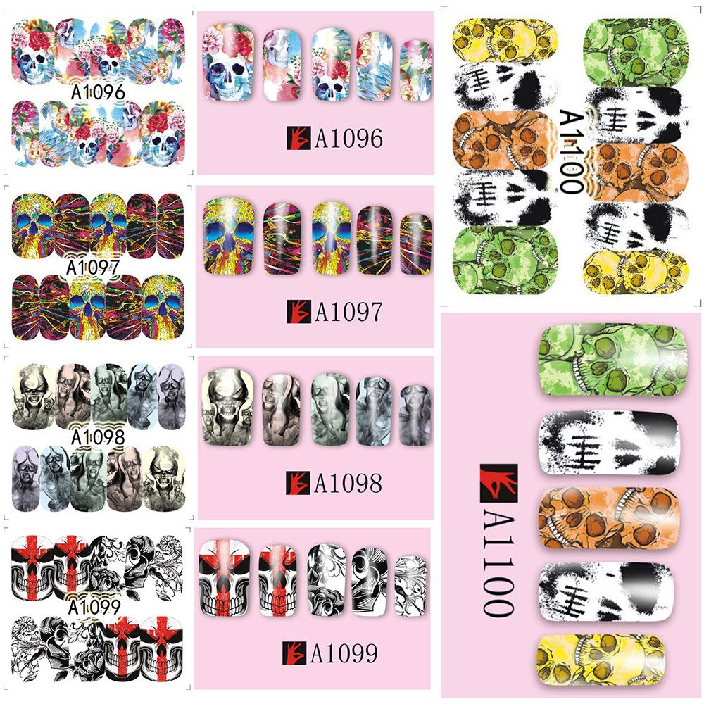 Noq Nail Punk Halloween Nail Art Stickers Water Transfer Nails Noq Nail Punk Halloween Nail Art Stickers Water Transfer Nails