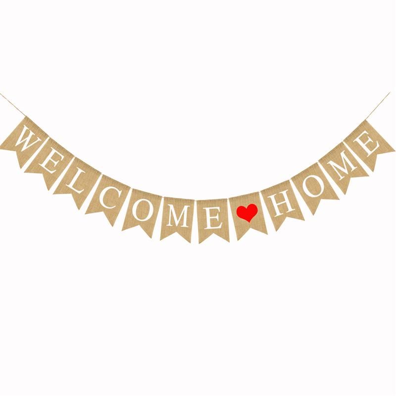 2 8m welcome home banner swallowtail flags burlap banner for home welcome home banner