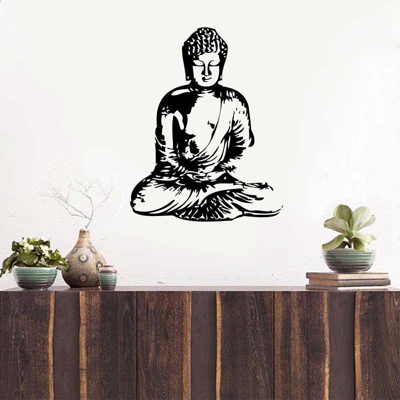 vinyl wall sticker buddha , wall decal buddha silhouette india asian
