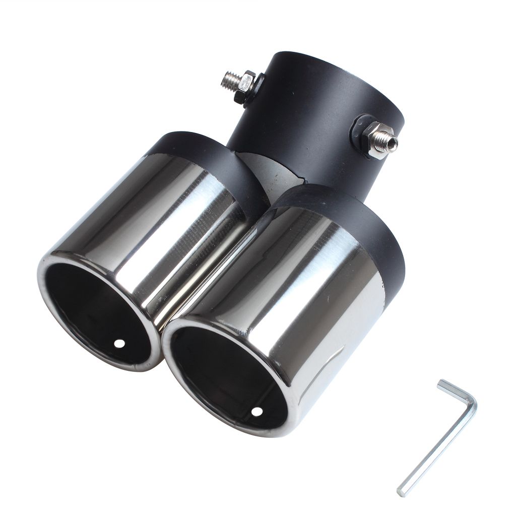 150MM Exhaust Pipe Car Stainless Steel Chrome Double Dual Exhaust Rear