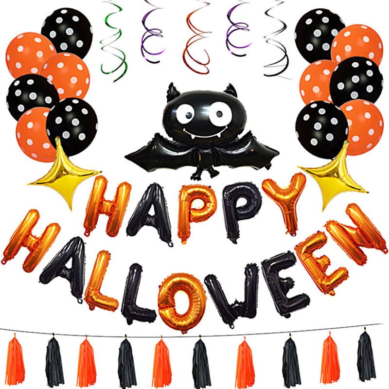 2019 halloween theme bat balloon party decoration club bar props