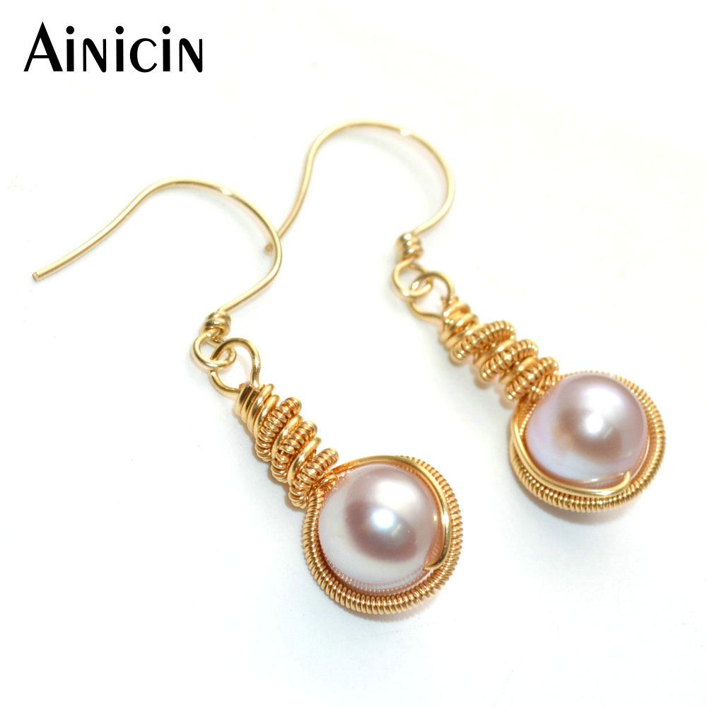 Whole Customize Not Allergic Gold Filled Hook Dangle Earrings Whole Customize Not Allergic Gold Filled Hook Dangle Earrings Natural Champagne Freshwater Pearl Handwork Luxury Women Jewelry With 27 85 Pair